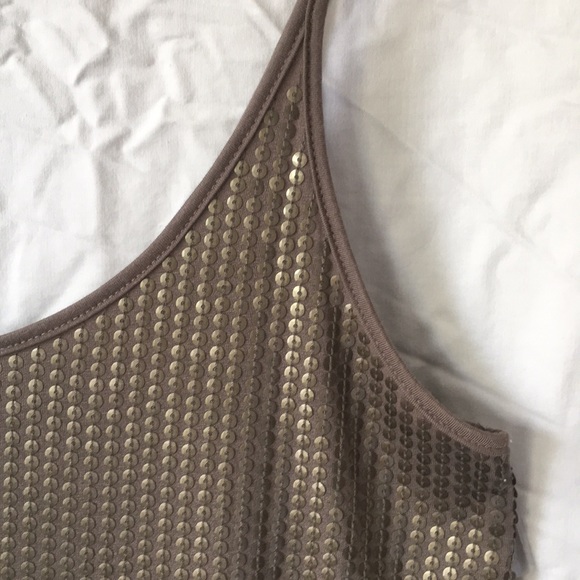 Vince spaghetti strap olive sequence tank. - Picture 2 of 3